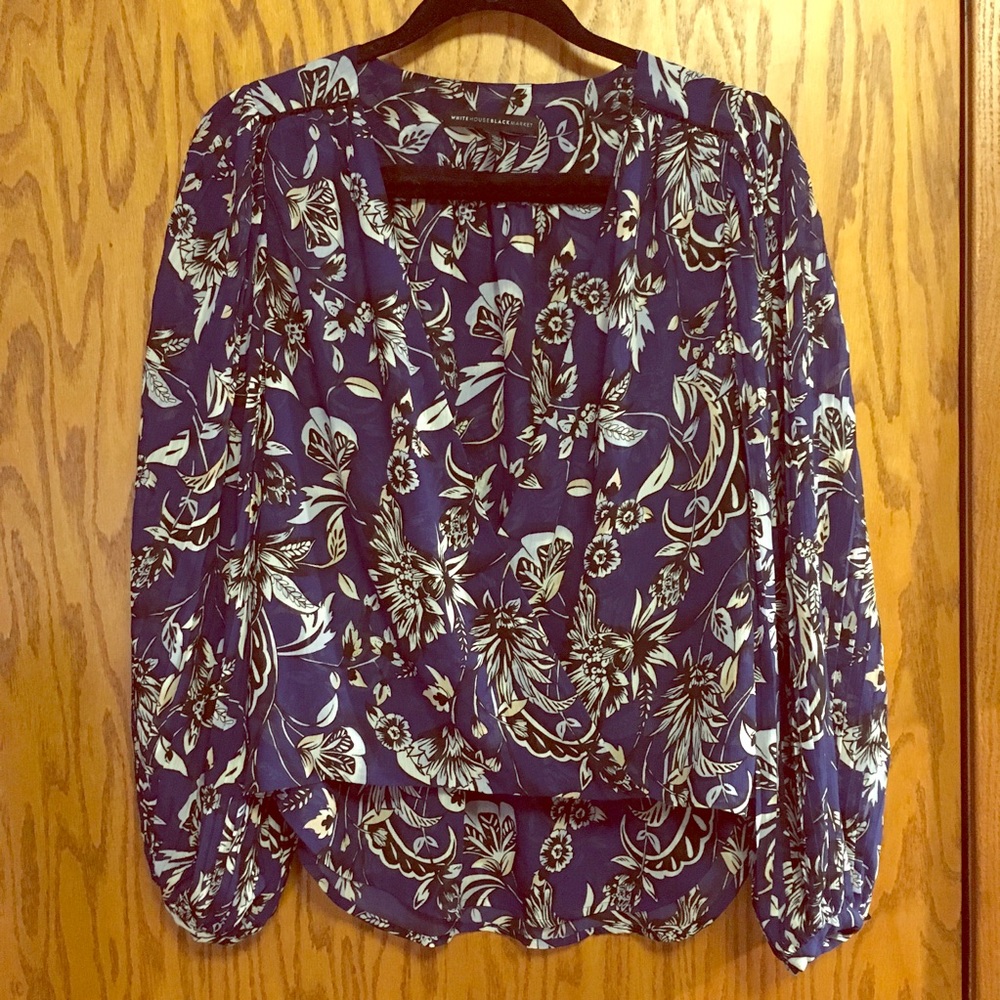 White House Black Market Wrap Front Blouse Size 2